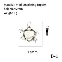 Modern Style Heart Shape Fish Copper Plating Inlay Crystal Zircon 14k Gold Plated Charms Jewelry Accessories sku image 5