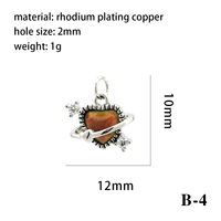 Modern Style Heart Shape Fish Copper Plating Inlay Crystal Zircon 14k Gold Plated Charms Jewelry Accessories sku image 8