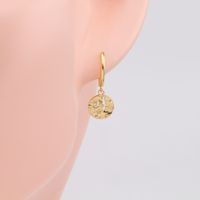 1 Pair Modern Style Solid Color Plating Pleated Sterling Silver Gold Plated Earrings main image 4