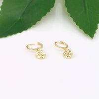 1 Pair Modern Style Solid Color Plating Pleated Sterling Silver Gold Plated Earrings main image 1