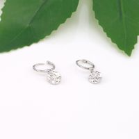 1 Pair Modern Style Solid Color Plating Pleated Sterling Silver Gold Plated Earrings main image 2