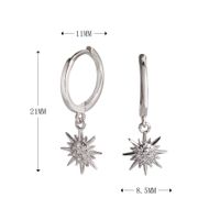 1 Pair Simple Style Commute Star Inlay Sterling Silver Zircon Drop Earrings sku image 1
