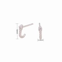 1 Pair Simple Style Snake Plating Sterling Silver Gold Plated Ear Studs sku image 1