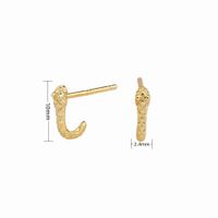 1 Pair Simple Style Snake Plating Sterling Silver Gold Plated Ear Studs sku image 2