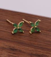 1 Pair Simple Style Flower Plating Inlay Sterling Silver Zircon White Gold Plated Ear Studs sku image 2