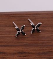 1 Pair Simple Style Flower Plating Inlay Sterling Silver Zircon White Gold Plated Ear Studs sku image 5