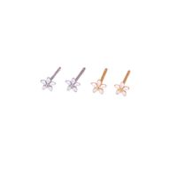 1 Pair Simple Style Flower Epoxy Plating Sterling Silver White Gold Plated Gold Plated Ear Studs main image 5