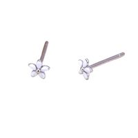 1 Pair Simple Style Flower Epoxy Plating Sterling Silver White Gold Plated Gold Plated Ear Studs sku image 1