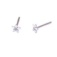 1 Paire Style Simple Fleur Époxy Placage Argent Sterling Or Blanc Plaqué Plaqué Or Boucles D'oreilles sku image 1