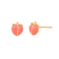 1 Pair Simple Style Peach Epoxy Sterling Silver Ear Studs main image 4