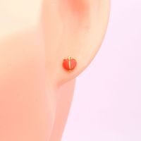 1 Pair Simple Style Peach Epoxy Sterling Silver Ear Studs main image 3