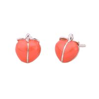 1 Pair Simple Style Peach Epoxy Sterling Silver Ear Studs main image 2