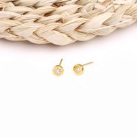 1 Pair Simple Style Star Inlay Sterling Silver Zircon Ear Studs main image 4