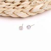 1 Pair Simple Style Star Inlay Sterling Silver Zircon Ear Studs main image 5