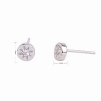 1 Pair Simple Style Star Inlay Sterling Silver Zircon Ear Studs sku image 1