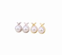 1 Pair Lady Water Droplets Plating Inlay Sterling Silver Artificial Gemstones Artificial Pearls Ear Studs main image 1