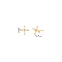 1 Pair Simple Style Streetwear Cross Plating Inlay Sterling Silver Zircon Ear Studs sku image 2