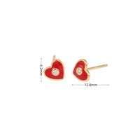 1 Pair Sweet Heart Shape Plating Inlay Sterling Silver Zircon Ear Studs sku image 2