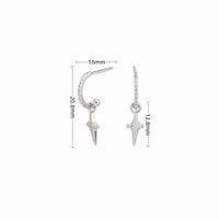 1 Pair Korean Style Cross Plating Sterling Silver Drop Earrings sku image 1