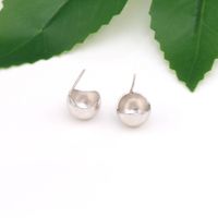 1 Pair Basic Modern Style Semicircle Plating Sterling Silver Ear Studs main image 5