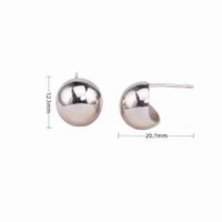 1 Pair Basic Modern Style Semicircle Plating Sterling Silver Ear Studs sku image 1