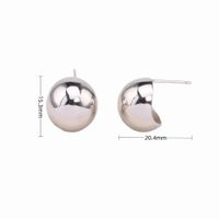 1 Pair Basic Modern Style Semicircle Plating Sterling Silver Ear Studs sku image 3