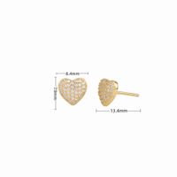 1 Pair Sweet Simple Style Heart Shape Sterling Silver Ear Studs sku image 2