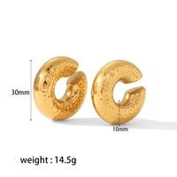 1 Pair Retro C Shape Polishing Plating Stainless Steel 18K Gold Plated Ear Cuffs sku image 6