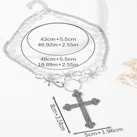 Retro Cross Metal Inlay Artificial Pearls Women's Double Layer Necklaces main image 4