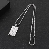 Stainless Steel 18K Gold Plated Casual Simple Style Plating Inlay Hexagon Rectangle Rhinestones Pendant Necklace main image 5