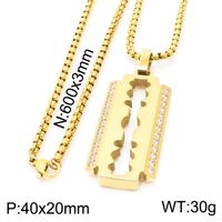 Stainless Steel 18K Gold Plated Hip-Hop Simple Style Plating Cross Pendant Necklace sku image 8