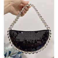 Women's All Seasons Pu Leather Solid Color Streetwear Semicircle Zipper Handbag sku image 1