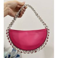 Women's All Seasons Pu Leather Solid Color Streetwear Semicircle Zipper Handbag sku image 3