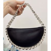 Women's All Seasons Pu Leather Solid Color Streetwear Semicircle Zipper Handbag sku image 2