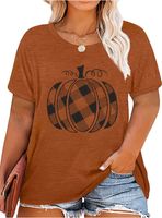Women's T-shirt Short Sleeve T-shirts Printing Casual Pumpkin main image 4