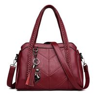 Women's All Seasons Pu Leather Solid Color Elegant Square Zipper Handbag sku image 1