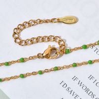Simple Style Printing Stainless Steel Alloy Plating Gold Plated Necklace main image 3