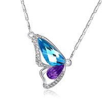 Simple Style Butterfly Alloy Inlay Zircon Women's Pendant Necklace main image 5