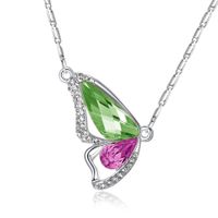 Simple Style Butterfly Alloy Inlay Zircon Women's Pendant Necklace main image 3