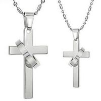 Simple Style Cross Stainless Steel Titanium Steel Plating Gold Plated Pendant Necklace main image 1