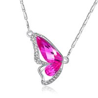 Simple Style Butterfly Alloy Inlay Zircon Women's Pendant Necklace sku image 5