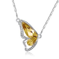 Simple Style Butterfly Alloy Inlay Zircon Women's Pendant Necklace sku image 1