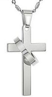 Simple Style Cross Stainless Steel Titanium Steel Plating Gold Plated Pendant Necklace sku image 1