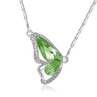 Simple Style Butterfly Alloy Inlay Zircon Women's Pendant Necklace sku image 2