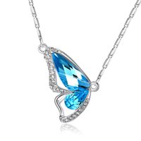 Simple Style Butterfly Alloy Inlay Zircon Women's Pendant Necklace main image 1
