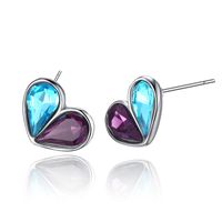 1 Pair Lady Heart Shape Inlay Alloy Crystal Ear Studs main image 1