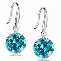 1 Pair Simple Style Round Inlay Copper Zircon Drop Earrings main image 2