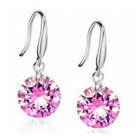 1 Pair Simple Style Round Inlay Copper Zircon Drop Earrings main image 1