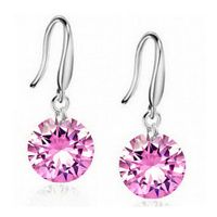 1 Pair Simple Style Round Inlay Copper Zircon Drop Earrings main image 5