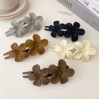 Simple Style Solid Color Flower Plastic Hair Clip main image 1